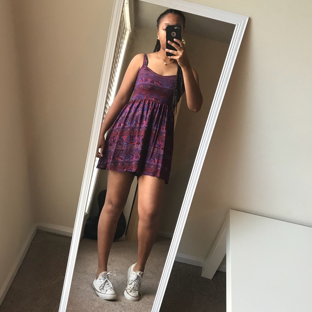 Cute patterned skater dress